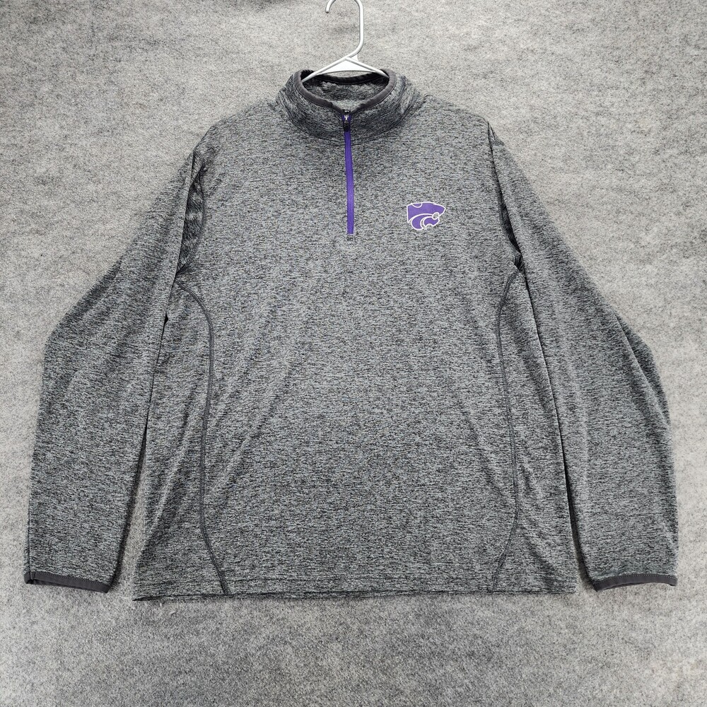 Kansas State Wildcats Pullover Womens Medium Colosseum Quarter Zip Gray